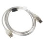 Lanberg Cable de extensión USB 2.0 Macho-Hembra con Ferrita, 1,8 m, Transparente